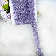 1 yarda de encaje bordado con flores de rosa de colores mixtos, encaje hidrosoluble para accesorios, ropa, decoración del cheongsam - Multicolor - Ver 26