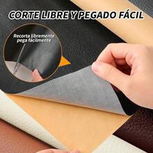 Kit de Parches Reparadores de Piel,Parche de Cuero Autoadhesivo,Piezas ReparacióN de Cuero Pegatinas,para Restaurar ArtíCulos De Piel Como SofáS, Sillas, Bolsos, Etc. 50 X 200 (Negro) - Marron Claro - Ver 10