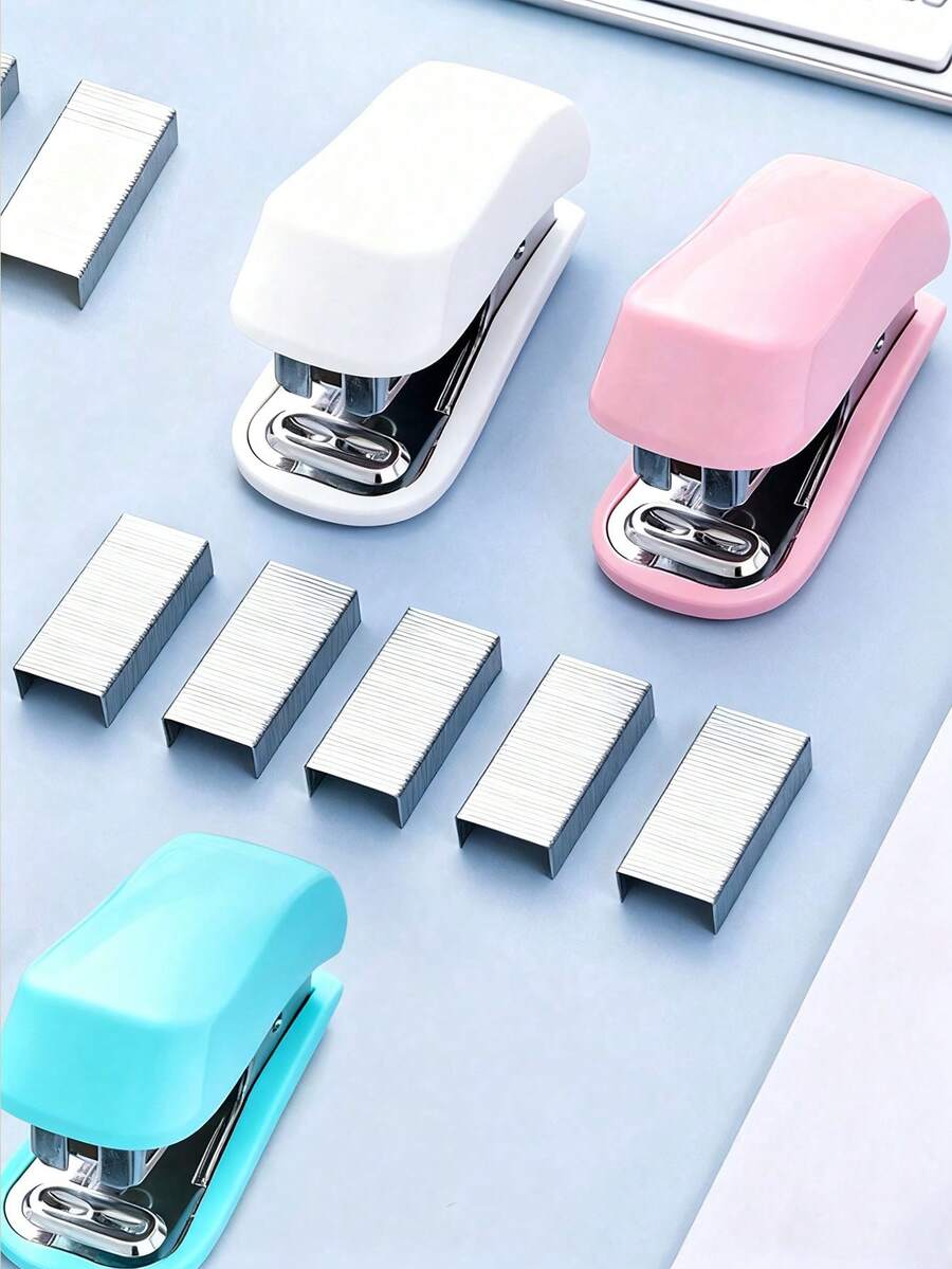 1pc 3-In-1 Mini Stapler, Saddle Stapler And Staple Remover Set, Desk Stapler, Effort-Saving Home/Office/School Use, Compact Design, Portable, 26/6 Standard, Back To School, School Supplies