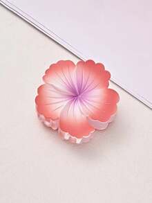 1pc Floral Shaped Hair Clip, Ombre Gradient Hair Accessory, Durable Plastic, Sweet & Cute Women's Beach Holiday Accessory, Suitable For Outings And Festivals Elegant Claw Clip Winter Hair Clutch