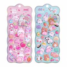 3D Soft Cute Butt Squeeze 3D Sticker Animal Cute Rabbit Bear Handmade Decorative Phone Case Sticker