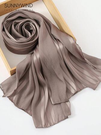 1 件女士纯色涤纶简约优雅围巾，适合日常使用