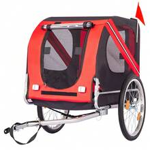 ShiningLove 88LBS Dog Bike Trailer W/Quick-Release Wheels – Folding Pet Carrier For Bicycles | Weatherproof, Washable & Non-Slip (Fits 22"-28" Wheels) - Red - View 8