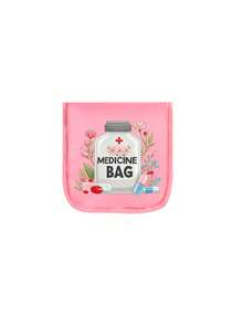 1pc Portable Pill Case, Compact Pill Box, Patterned Pill Organizer Bag, Convenient For Travel, Suitable For Daily/Outdoor/Travel Medication, Health Essential