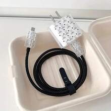 5pcs/Set Colorful Love Data Cable Protection Cover Suitable For IPhone13/14/15 Pro Max, Data Cable Protection Cover With Lanyard, Anti-Breakage, Good-Looking And Durable, Gift For Boyfriend/Girlfriend