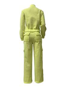 Autumn/Winter With Zipper PocketsSweatshirt And Pants Casual Sports Two Pieces Set - 綠色 - 查看 4