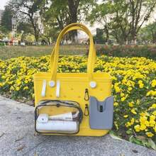 6 PCS Organizer Holder For Bog Bag Accessories Compatible With Bogg Bags Phone Holder Clear Pouch Insert Keychains Hooks - Xám nhạt - Xem 3