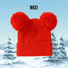 0-3 Years Old Kids Knitted Pom Pom Hat, Infant Beanie, Newborn Knit Cap, Autumn/Winter, Customizable Name Logo - 1PC - View 8