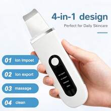 Limpiador facial eléctrico ultrasónico de 400mAh para limpieza profunda de poros, eliminación de puntos negros y exfoliación ultrasónica