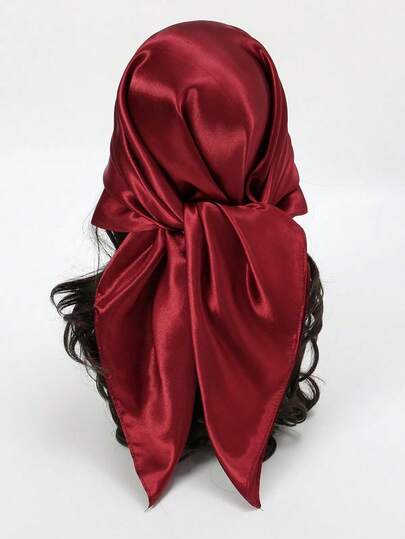 1pc Women's Solid Color Bandana, Multi-Purpose Satin Scarf, Versatile Hair Band, Headband, And Neck Wrap, Stylish Accessory For Dressing Up Your Look, Ideal For Daily Wear, Casual Outfits, And Chic Styling