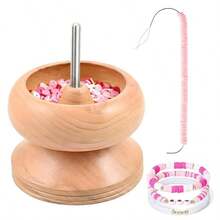 1 Set Holzperlen Spinner Kit, beinhaltet Perlnadeln, zum Herstellen von Armbändern, Halsketten und Schmuck