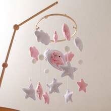 Handmade Baby Sheep & Star & Moon Bed Bell, Baby Mobile Crib, Cute Animal Shaped Toys, Educational, Improve Hand-Eye Coordination, Prevent Myopia, Nursery Room Decor, Mixed Colors, Newborn Rattle Toys, Best Gift For Parent-Child Interaction, Birthday, Christmas