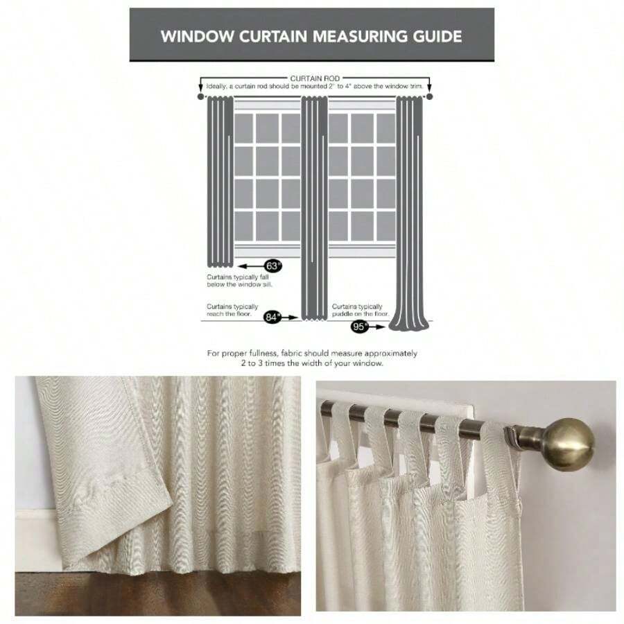 Panel de Cortina Superior, Nmero Trevor Tab, Beige - 1 + Beige crudo + 101An x 160Al cm (1 Paneles) - Ver 1