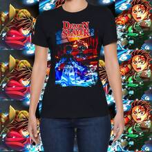 Playera Unisex con Estampado de anime Tanjiro Tomioka vs Akaza V2 | Diseño Urbano y Comodo | Streetwear, Festivales y Uso Diario | Algodón Peinado y Corte Holgado  | Ideal para Outfits Casuales, Fiestas o Regalos | Hombre y mujer - Negro - Ver 6