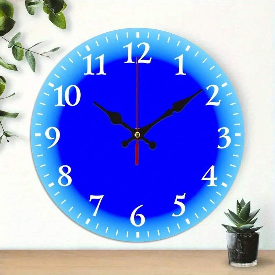 A Klein Blue Themed Wall Clock, A Silent Wall Clock With A Festive Atmosphere, With Easy-To-Read Numbers, Suitable Wall Decoration In Living Rooms, Gardens, Kitchens, Bedrooms And Offices, 10*10In - 10x10in - View 1