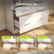 LITTLE TREE Inch Tall White Bookcase, 5-Tier Wooden Open Display Bookshelf With 2 Drawers Fits Letter, Legal, A4 Size, Modern Floor Standing Storage Organizer For Home Office & Living Room,Bedroom - 白色 - 查看 7
