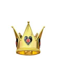 1pc Colorful Enamel Heart Crown, Alloy Mini Crown Decor For Party Flower Accessories