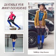 Long Leg Warmers Women 24 Inch Over Knee Knit Ribbed Leg Warmer Stirrup Yoga 80s Party Dance Ballet Supply - Sapphire - 查看 5