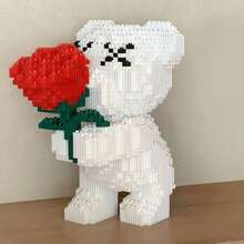 1 Set Rose Flower Bouquet Building Blocks Toy, Small Particles Assembly Blocks, 3D Toy, Valentine's Day Gift For Friends And Family, Rose Flower Gift, Adult And Teenager Building Blocks Toy