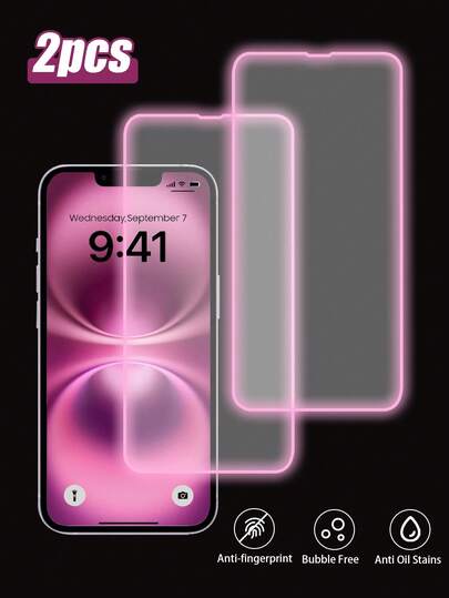 [2-pack] Bubble Glow skärmskydd, lyser på natten för enkel telefonlokalisering, personlig design, ögonvänlig, ultraklart, kompatibelt med alla skyddsskal, reptåligt, stötdämpande, heltäckande, enkel installation, kompatibelt med 6/7/8/X/XR/11/12/13/13 Mini/13 Pro/13 Pro Max/14/14 Plus/14 Pro/14 Pro Max/15/15 Plus/15 Pro/15 Pro Max/16/16 Plus/16 Pro/16 Pro Max/17/17 Air/17 Pro/17 Pro Max