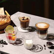 1 pieza Taza de café sucia estilo Ins, taza de desayuno transparente para leche y latte, taza resistente al calor para uso doméstico