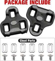 NAACOO - Tacos de bicicleta compatibles con tacos Look KEO, pelotón para interiores y exteriores, ciclismo, carretera y bicicleta, sin clip, zapatos de ciclismo - Flotador KEO -4.5° - Ver 3