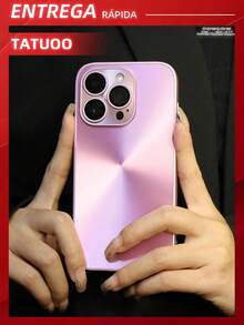1pc Aurora CD Pattern Phone Case, Anti-Slip Anti-Fingerprint Matte Hard Shell Case, Compatible With IPhone 15/15Pro/15Plus/15Promax - Mauve Purple - View 1