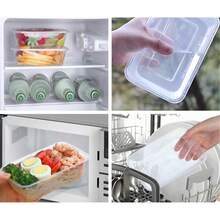 50pcs Disposable Meal Prep Containers With Lids, Stackable And Microwave , Suitable For Meal Prep And Takeout, Durable Rectangular Bento Boxes For Healthy Eating