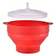 Heat-Resistant Foldable Microwave Popcorn Bowl With Lid
