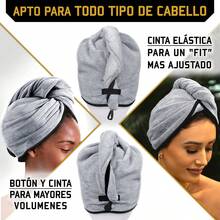 Toallas de Microfibra para Cabello ESSENCIAL Designs (2 Pcs) - Absorbentes, Suaves y Portátiles, Ideal para Cabello Rizado y Secado Rápido - Gris - Gris - Ver 4