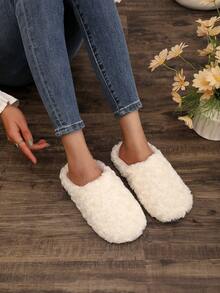 New Women Comfortable Rabbit Fur Slippers, Autumn/Winter
