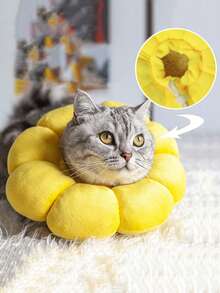 1pc Cat Collar Sunflower, Elizabeth, Collar Cat Sterilization Ring Anti Lick And Scratch Adjustable ,Cat Neck Ring Pet Dog Head Cover, Pet Supplies, Dog Neck Ring