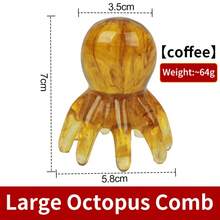 1 件大号章鱼发刷，多功能 8 触手按摩梳，适用于头皮、颈部、背部和全身，由树脂材料制成 - 彩色 - 查看 17