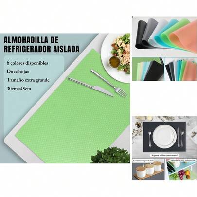 érico 12 Piezas de Revestimiento Impermeable y Antideslizante para Gabinetes, Estantes y Cajones de Cocina - 6 Colores Multicolor