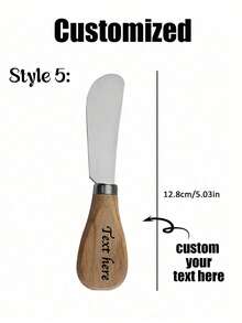 Custom Stainless Steel Butter Knife Spreader, Personalized Stainless Steel Butter Spatula,Wooden Handled Butter, Cheese Spreader Knives, Jam, Frosting, Cream Spatula Kitchen Essentials, Natural Log Style, Family Dining, Party Use, Afternoon Tea Use, Kitchen Use, Kitchen Supplies, High-End Restaurants Supplies, Dishwasher Friendly Back To School,Highly Attractive Kitchen Gift For Mothers, Chefs, And Food Lovers - Multicolor - View 9