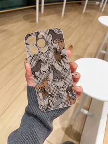1pc Thick Transparent Anti-Drop UV Painted TPU Phone Case With Galloping Horse Pattern, Suitable For IPhone 17/17 Air/17 Pro/17 Pro Max, 16/16 Plus/16 Pro/16 Pro Max, 15/15 Plus/15 Pro/15 Pro Max, 14/14 Plus/14 Pro/14 Pro Max, 13 MINI/13/13 Pro/13 Pro Max, Galaxy