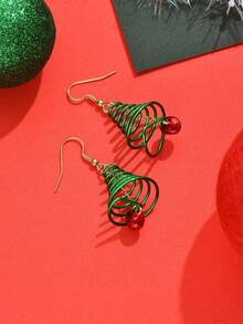 1 Paar modische, einzigartige Weihnachtsglocken & Weihnachtsbaum Design Ohrringe, geeignet für den täglichen Gebrauch für Frauen