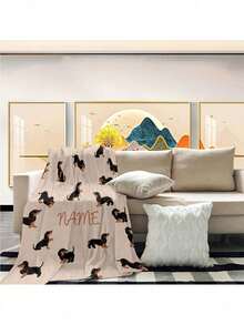 1 Peça Cobertor Personalizado com Texto da Família, Cobertor com Texto Personalizado, Padrão de Cachorro Dachshund, Cobertor Memorial. Adequado para Natal, Dia dos Namorados, Dia das Mães, Adultos, Natal, Leve, Cobertor de Estimação, Cobertor Personalizado, Cobertor Personalizado com Foto, Cobertor Personalizado, Adequado para Dia das Mães, Aniversário, Dia dos Pais, Formatura, Casamento, Natal, Halloween, Aplicável à Sala de Estar, Cama, Carro, Quarto, Sala de Estar, Cobertor de Sofá, Tapete, Cobertor Familiar