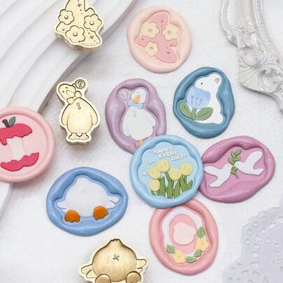 Niedliche Tier-Serie Siegelstempel aus Wachs - perfekt für Liebesbriefe, Einladungen, Feiertags-Karten, Tagebücher, Scrapbooking, DIY Basteleien