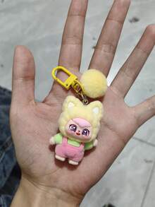 1 pieza/Nuevo gato de felpa ondulante lindo de caliente Doll Color Matching Pendant DIY Bag Llavero Colgante, Llavero de muñeca tridimensional de dibujos animados Llavero de silicona cosido lindo de la pareja Mochila Colgante, Mejor vendido Accesorios para llaves de coche de celebridad/bebé Regalos de fiesta, Amigo cosido Accesorios de coche Llavero de bolso, Llavero de silicona cosido de dibujos animados lindos, Navidad