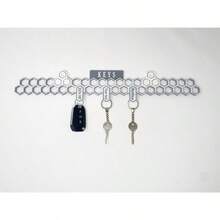 Personalised Key Holder, Key Hook Rack, Key Holder With Hooks, Personalised Keys, Key Holder For Wall, Custom Key Rail, Custom Key Rack - White & Bright Pink - View 6