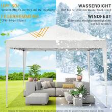 Carpa plegable 3x3m Pop Up Gazebo Plegable con 4 paredes laterales, impermeable, protección UV 50+ Carpa de jardín Carpa de fiesta, Carpa de jardín, incluye bolsa