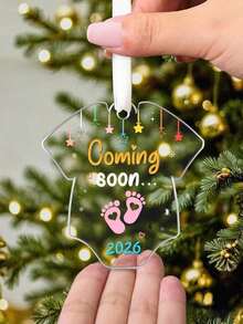 Upcoming 2026 Transparent Acrylic Decoration, Pregnancy Announcement, Gift For New Parents, Christmas Tree Hanging Decor, Gift For Expectant Parents, Baby Shower Gift, Home Decor Party Holiday Decoration - Color - View 5