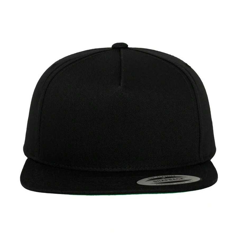 5 Panel Snapback Cap (Black) - Coffee Brown - View 1