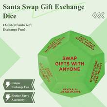 1pc 12pcs/Set Durable Neon Green Dice Game For Christmas Santa Gift Exchange, Party Activity Supplies - Green - View 4