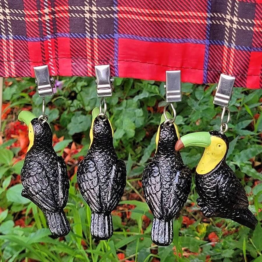 Home Set Of 4 Toucan Resin Tablecloth Weights Clips Toucan Handicraft Tablecloth Clamps Pack Of 4{"Color_name":"Toucan"} - 多色11 - 查看 1
