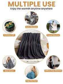 1pc Flannel Blanket - Soft Rustic Throw Blanket, Stripes, Luxury Style, Easy Care, Lightweight, And Versatile Throw Blanket, Multiple Available, Suitable For All Seasons, Throw For Multi-Purpose, Sofa Bed Blanket, Holiday Party Decoration, Machine Washable, Bed Blankets & Towel Blankets, 280GSM, Oeko-Tex, Black Blanket