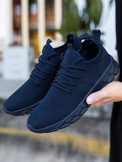 Men's Sports Shoes Lightweight Mesh Lace Up Walking  Comfortable Fitness Tennis Shoes