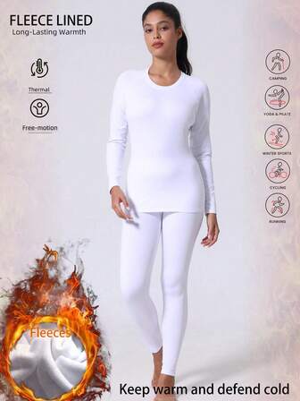Long Johns Thermal Underwear For Women Thermal Lined Base Layer Pajama Set Cold Weather Winter Gym Exercise Outdoor Sports Running Skiing Basketball Riding Hunting Base Thermal Suit Thermal Underwear Top Pant Suit