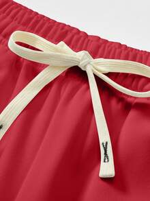 Men's Knitted Straight Leg Pants, Lightweight, All-Match Versatile Casual Sweatpants For Summer - Red - View 7